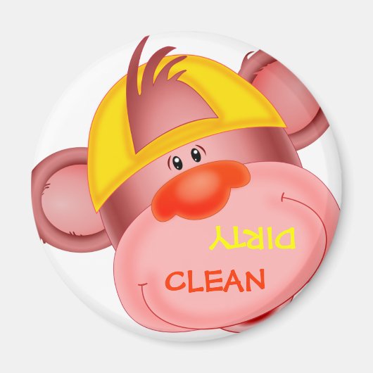 cartoon Monkey Dishwasher Magnet (Voorkant)