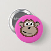 Cartoon Monkey Face Button (Voorkant /achterkant)