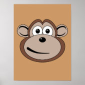 Cartoon Monkey Face Poster (Voorkant)