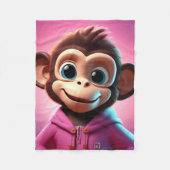 Cartoon Monkey Fleece Deken (Voorkant)
