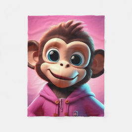 Cartoon Monkey Fleece Deken