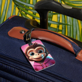 Cartoon Monkey gepersonaliseerd Bagagelabel