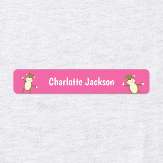 Cartoon Monkey gepersonaliseerd Labels (Design 1)