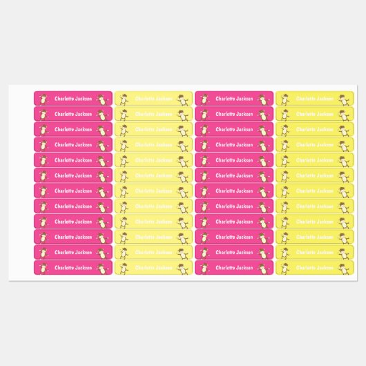 Cartoon Monkey gepersonaliseerd Labels (Vel)