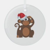 Cartoon Monkey Glass Ornament (Voorkant)