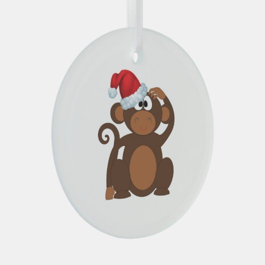 Cartoon Monkey Glass Ornament (Voorkant Rechts)