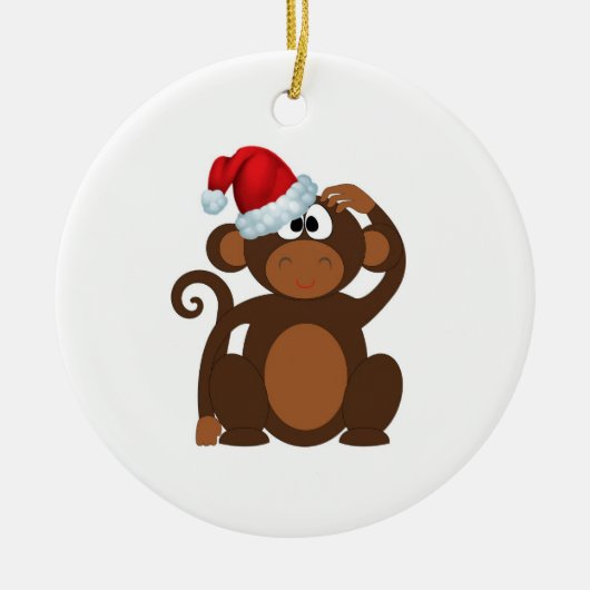 Cartoon Monkey Keramisch Ornament (Voorkant)