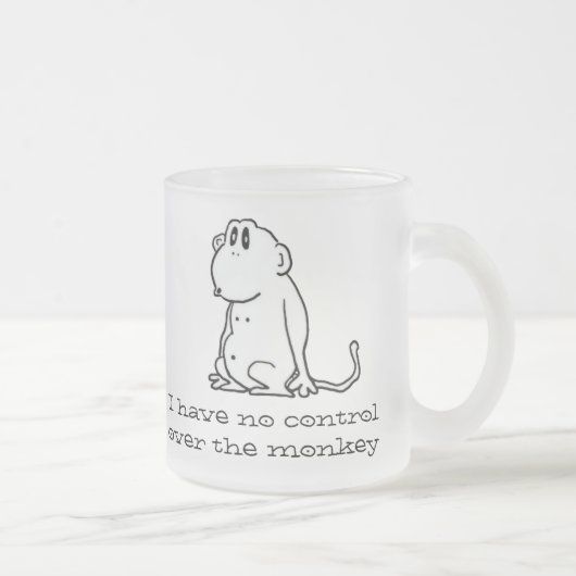 Cartoon Monkey Matglas Koffiemok (Rechts)
