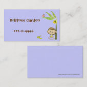 Cartoon Monkey-oproepkaart Contactkaartje (Voorkant / Achterkant)