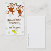 Cartoon Monkey-oproepkaart Contactkaartje (Voorkant / Achterkant)