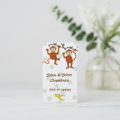 Cartoon Monkey-oproepkaart Contactkaartje (Staand voorkant)