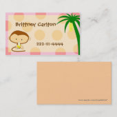 Cartoon Monkey-oproepkaart Contactkaartje (Voorkant / Achterkant)