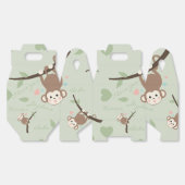 Cartoon Monkey Pastel Green Favor Box Bedankdoosjes (Ongevouwen)