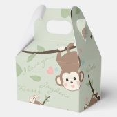 Cartoon Monkey Pastel Green Favor Box Bedankdoosjes (Achterkant)