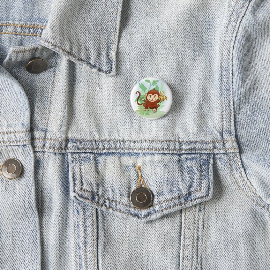 Cartoon Monkey Ronde Button 3,2 Cm (In situ)