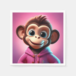 Cartoon Monkey Standaard Cocktailservetten Servet