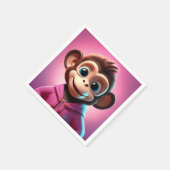 Cartoon Monkey Standaard Cocktailservetten Servet (Hoek)