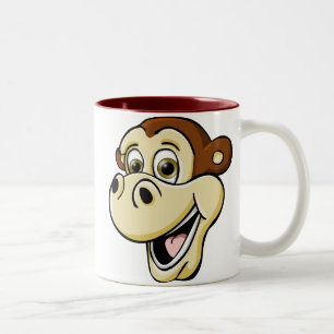 Cartoon Monkey Tweekleurige Koffiemok
