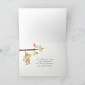 Cartoon Monkeys - Speelse en Schattigee Dank U Bedankkaart (Binnen)