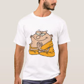 Cartoon monnik mediteren t-shirt (Voorkant)