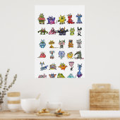cartoon Monstars Poster (Keuken)