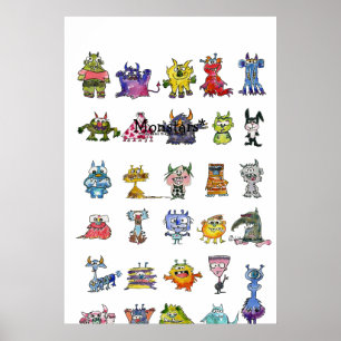 cartoon Monstars Poster