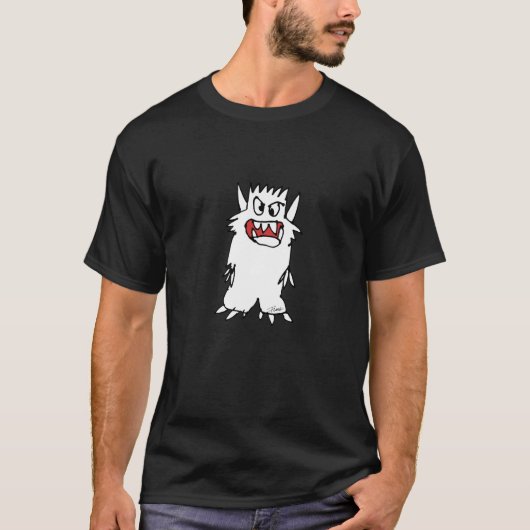 Cartoon Monster Attitude Black T Shirt (Voorkant)