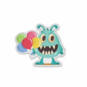 Cartoon monster/buitenaardse ballon sticker (Voorkant)
