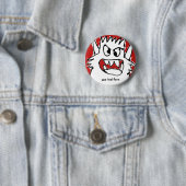 Cartoon Monster Button Lapel Pin (In situ)
