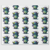 Cartoon Monster Design Cadeaupapier (Vlak)