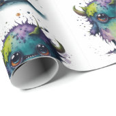 Cartoon Monster Design Cadeaupapier (Rol Hoek)
