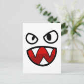 Cartoon Monster Eyes and Mouth met Sharp Teeth Briefkaart (Staand voorkant)