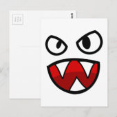 Cartoon Monster Eyes and Mouth met Sharp Teeth Briefkaart (Voorkant / Achterkant)