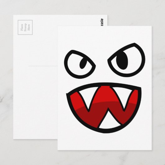 Cartoon Monster Eyes and Mouth met Sharp Teeth Briefkaart (Voorkant / Achterkant)