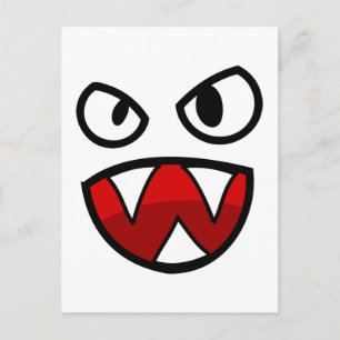 Cartoon Monster Eyes and Mouth met Sharp Teeth Briefkaart