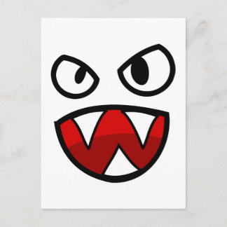 Cartoon Monster Eyes and Mouth met Sharp Teeth Briefkaart