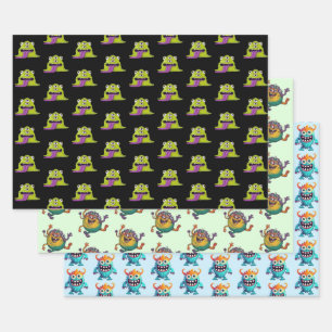 Cartoon Monster Inpakpapier Vel