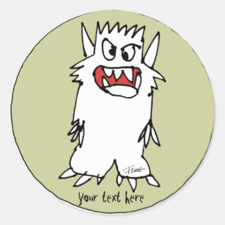 Cartoon Monster op maat Ronde Sticker