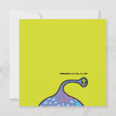 Cartoon Monster Paarse Alien Kind Halloween Party Kaart (Achterkant)