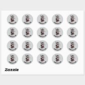 Cartoon Monster Rollerskaten Ronde Sticker (Vel)