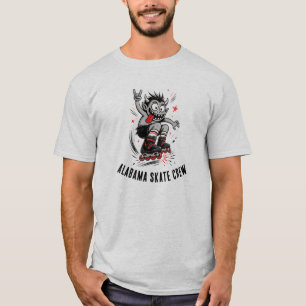 Cartoon Monster Rollerskaten T-shirt
