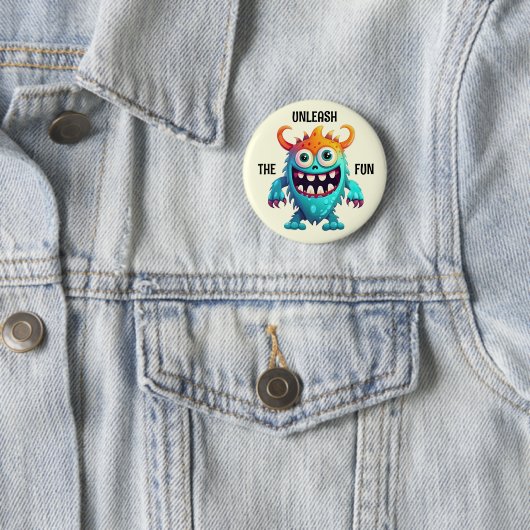 Cartoon Monster Ronde Button 5,7 Cm (In situ)