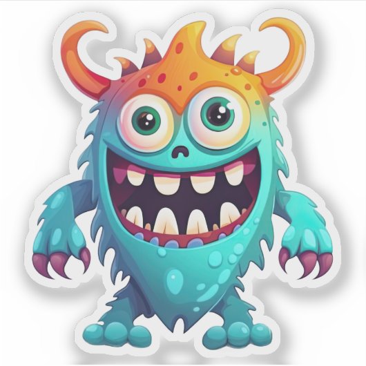 Cartoon Monster Sticker (Voorkant)