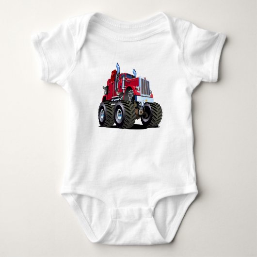 Cartoon Monster takelwagen Romper (Voorkant)