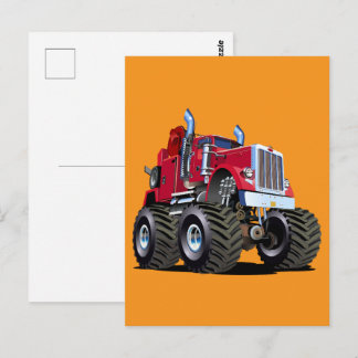 Cartoon Monster tow truck Briefkaart