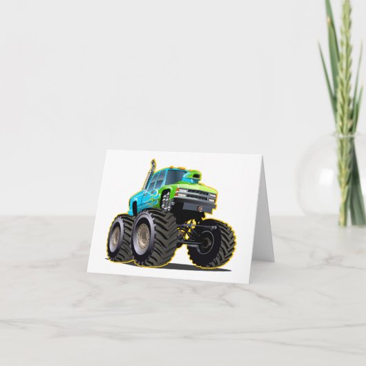 Cartoon monster truck bedankkaart (Voorkant)