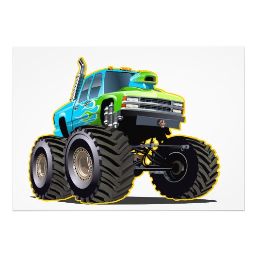 Cartoon monster truck foto afdruk (Voorkant)