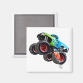 Cartoon Monster Truck Magneet (Voorkant / Achterkant)