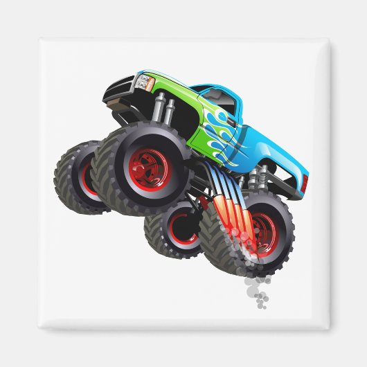 Cartoon Monster Truck Magneet (Voorkant)
