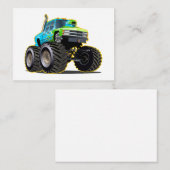 Cartoon monster truck notitiekaartje (Voorkant / Achterkant)